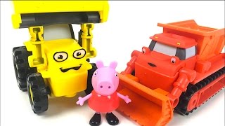 PEPPA PIG GEORGE PIG & PAPA PIG GO TO BOB THE BUILDER'S MASH MOLD CONSTRUCTION & MIGHTY MACHINES