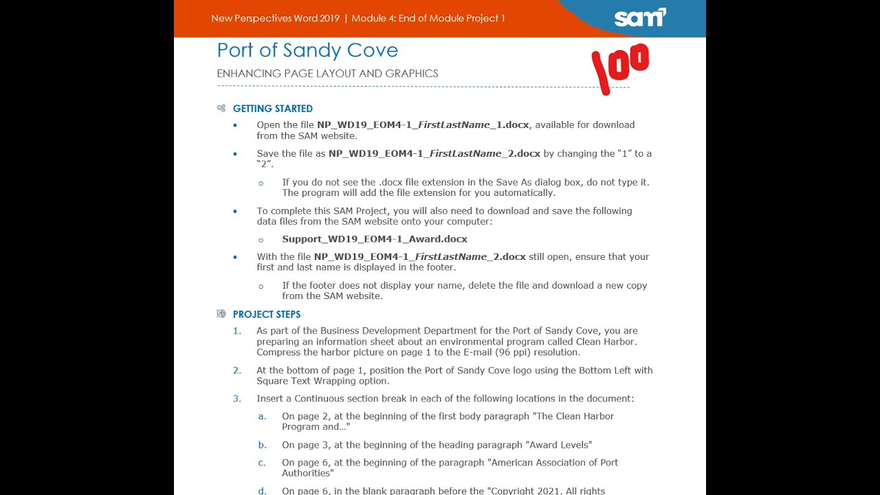 New Perspectives Word 2019 | Module 4: End of Module Project 1