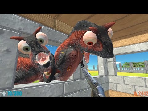 Survive with 120 Psycho Carnosaurs. FPS Perspective! Animal Revolt Battle Simulator