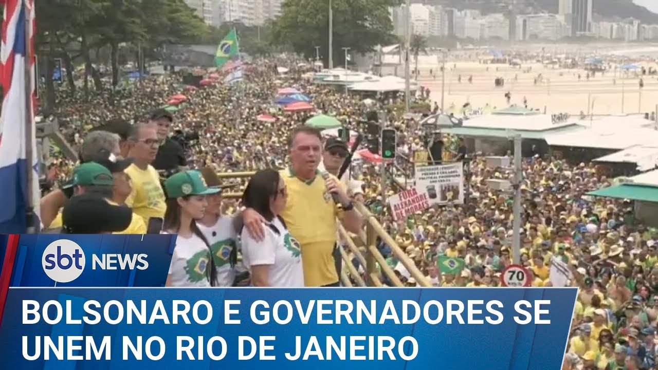 Bolsonaro e governadores se reúnem em ato no Rio de Janeiro | #SBTNews (17/03/25)