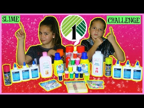 DOLLAR TREE SLIME CHALLENGE " MAKING SLIME USING $1 INGREDIENTS ONLY "SISTER FOREVER"