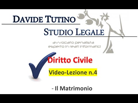 Diritto Civile - Video lezione n.4: Il Matrimonio