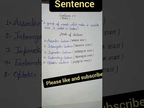 sentence||definition of sentence||kinds of sentence||#sentence
