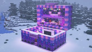 Minecraft | 如何建造精美的聖誕禮盒：紫色發光豪華版🎁（我的世界）