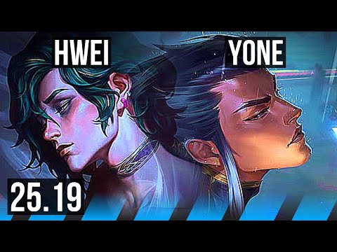 HWEI vs YONE (MID) | 15/2/9, 1100+ games, Legendary | EUW Grandmaster | 25.19