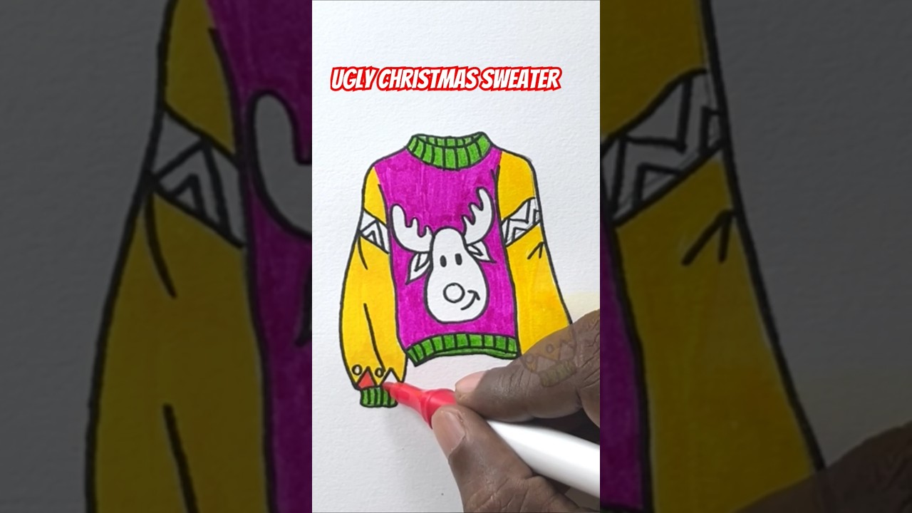 Ugly christmas ⛄ sweater drawing #uglychristmassweater #uglysweater #christmas #christmasart