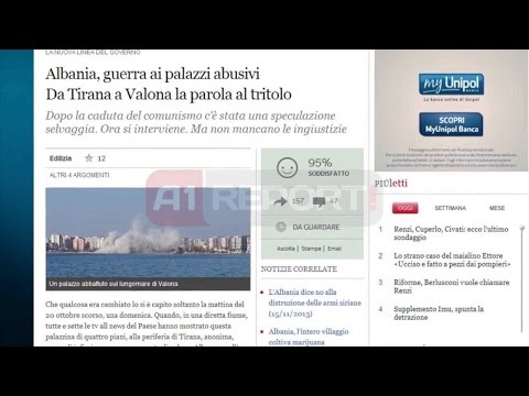 A1 Report - Corriere: Shqipëria luftë ndërtimeve pa leje, i referohet A1 Report