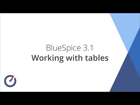 BlueSpice 3.1 - Working with tables