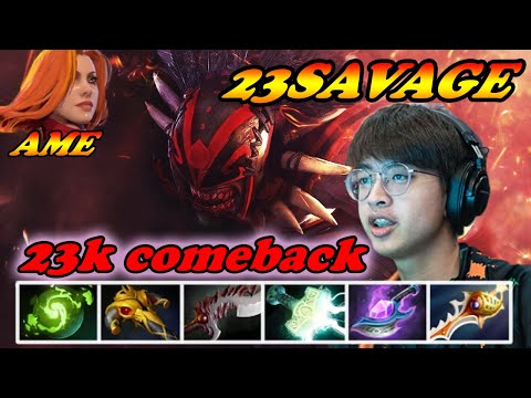 23Savage Bloodseeker Refresher epic 23k comeback vs Ame Lina carry | Immortal Best Ranked Gameplay