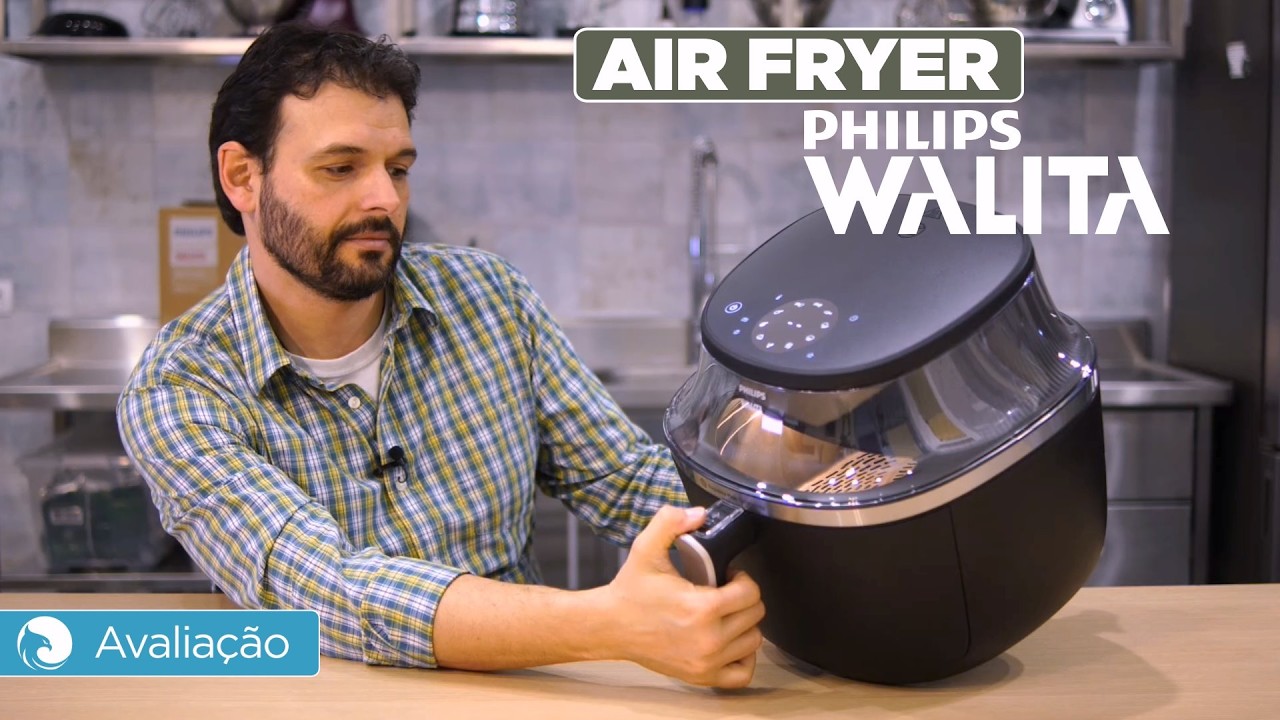 Miniatura da avaliação em vídeo de Fritadeira Airfryer Philips Walita NA341 7,2L Digital Preta Preto