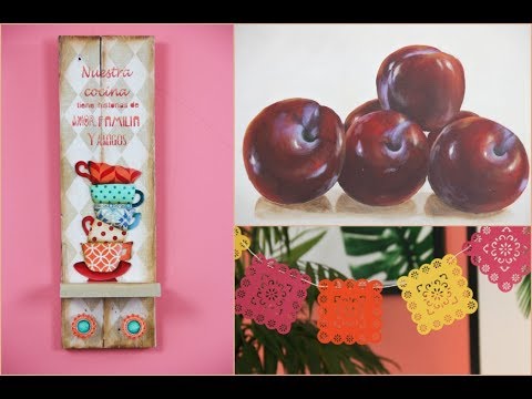 ManosalaObraTv  Programa 56 - Pintar al Oleo - Stencils sobre Madera - Guirnalda de Papel