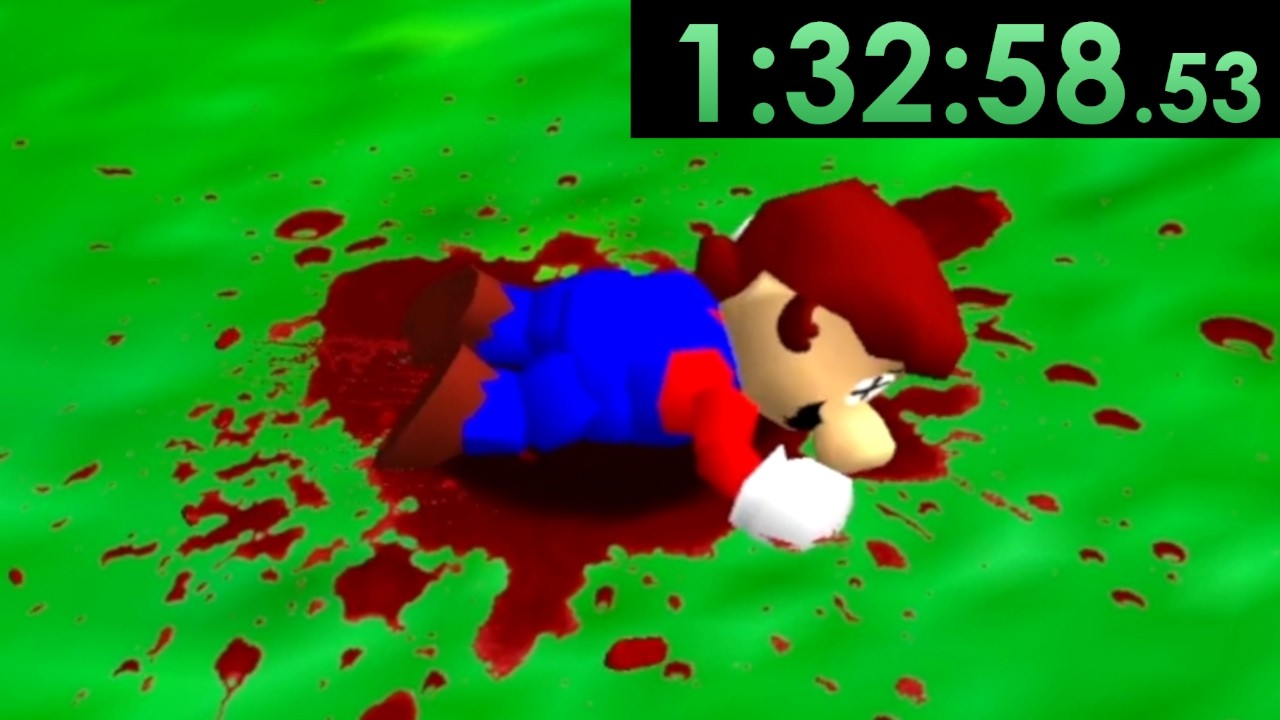 I tried speedrunning Super Mario 64 Gore/Hard Mode