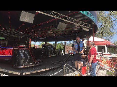 POV of Thunderdome Waltzer at Hartley Wintney funfair