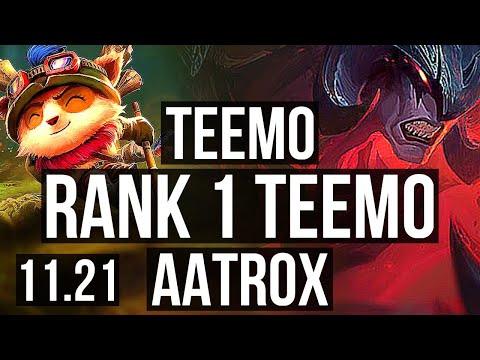 TEEMO vs AATROX (TOP) | Rank 1 Teemo, 1.7M mastery, 9/3/10, 400+ games | KR Grandmaster | 11.21