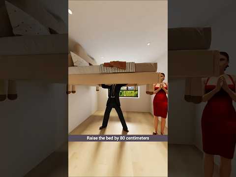 Tiny Bedroom With Huge Storage: Creative Bedroom Upgrade #shorts