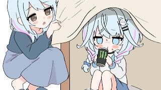 【手描き】幼少期、ママンに隠れてモンスターを飲んでいた枢ちゃん【ホロライブ切り抜き】