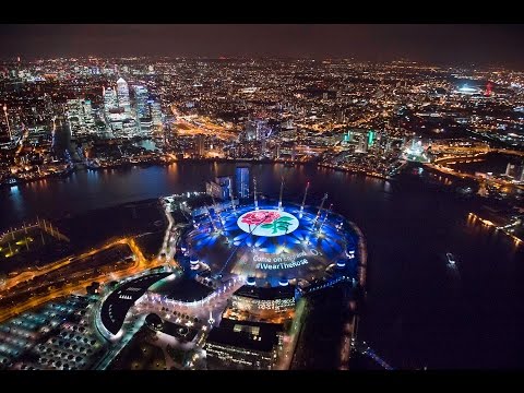 Wear the Rose - O2 Projects Support for England Rugby on to Roof of The O2