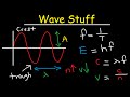 Wavelength, Frequency, Energy, Speed, Amplitude, Period Equations & Formulas - Chemistry & Physics