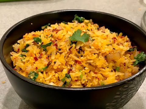 KandaPoha - How to make Kanda Poha - kanda batata poha - Indian Breakfast Recipe - aloo poha recipe Video
