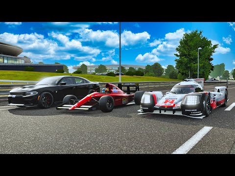 Porsche 919 Hybrid vs Scuderia Ferrari 641 (V12 F1) vs Dodge Charger (1050 hp) | Forza Motorsport 7