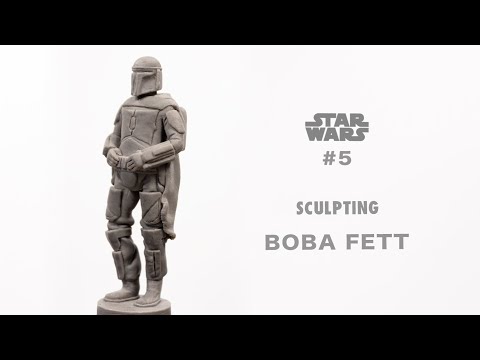 Sculpting BOBA FETT from STAR WARS out of polymer clay. Supersculpey Medium Tutorial #5