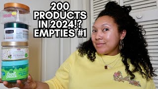 EMPTIES #1 - USING 200 PRODUCTS in 2024 CHALLENGE | Ashkins Curls