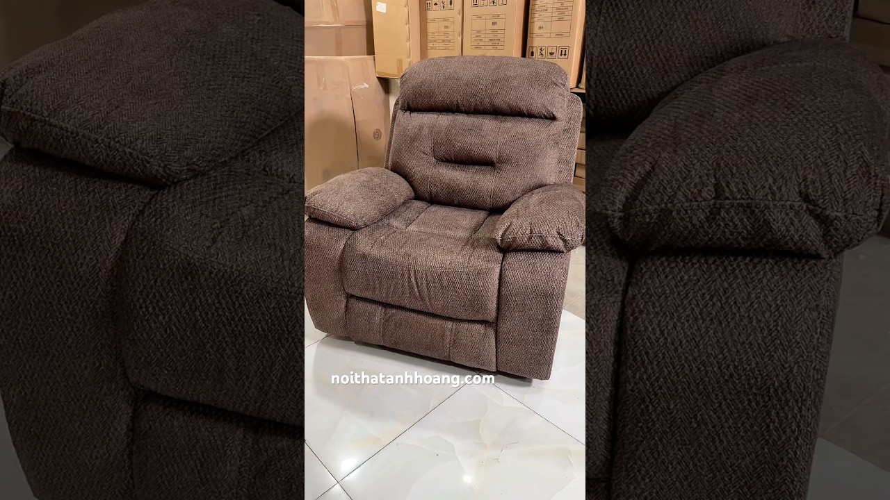 Ghế Sofa Nâu Chỉnh Cơ Có Chức Năng Ngả Cao Cấp Chất Vải Nỉ Bố | SOFA ĐƠN RB | Nội Thất Anh Hoàng