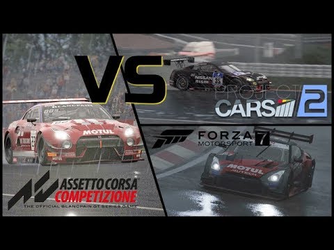 Assetto Corsa Competizione vs Project Cars 2 vs Forza 7 | Rain