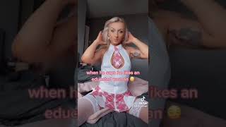 Beautiful blonde tiktok babe in a pink school girl outfit is hot hot hot