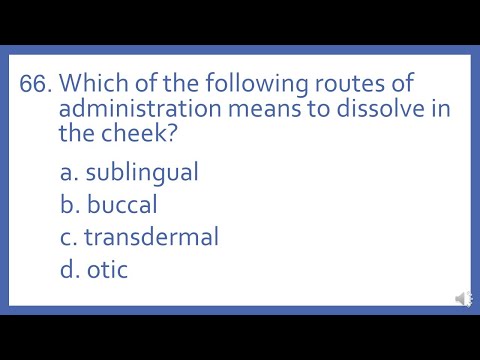PTCB PTCE Practice Test Question 66 - Routes of Administration (Pharmacy Technician CPhT Test Prep)