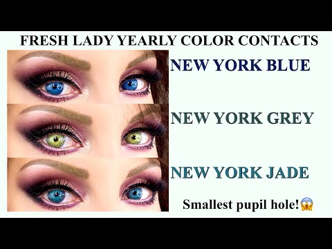 FRESHLADY NEW YORK JADE, BLUE AND GREY COLOR CONTACT LENSES