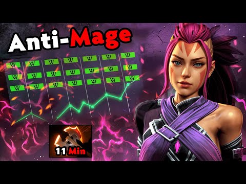 1000GPM Anti Mage Farm Machine 7.37e🔥33Kills 11Mins Battle Fury One Shot Carry Dota 2