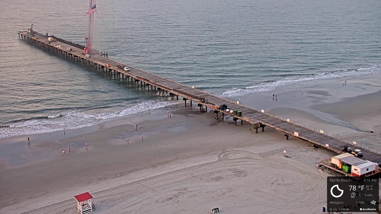 Live webcam view of Myrtle Beach Pier Outfall Construction