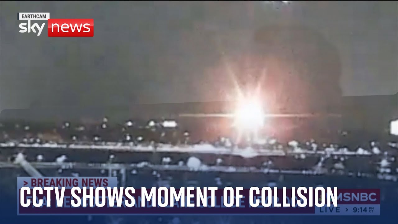 Washington DC plane crash: CCTV captures the moment of collision