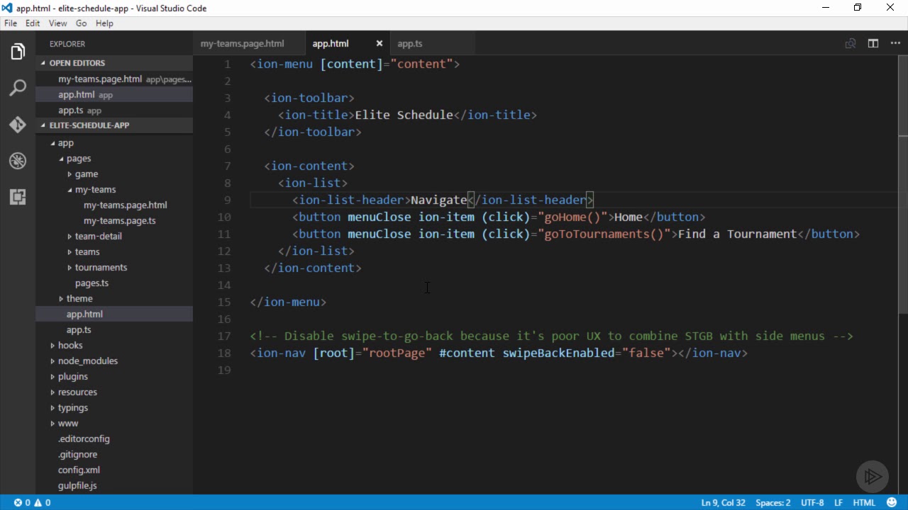 Ionic tutorials  2   19 Side Menu Navigaton