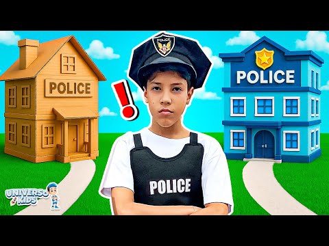 Henrique em Aventuras na Prisão de Papelão e Policial para Crianças | PRISON CARDBOARD