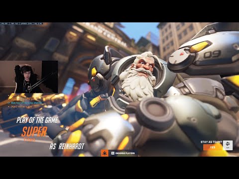 POTG! SUPER JUST DOMINATIN AS HIS INSANE REINHARDT OVERWATCH 2 SEASON 3 TOP 500 GAMEPLAY