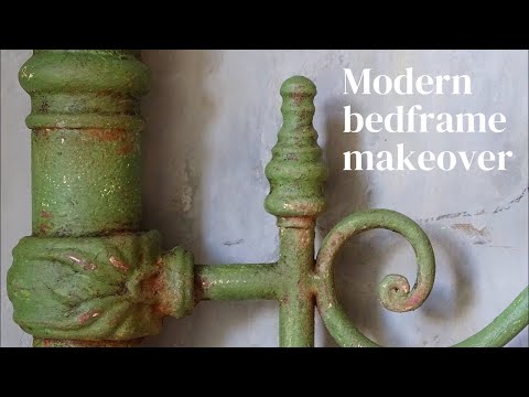 How to paint a metal bed frame, create age and patina, using only chalk paint