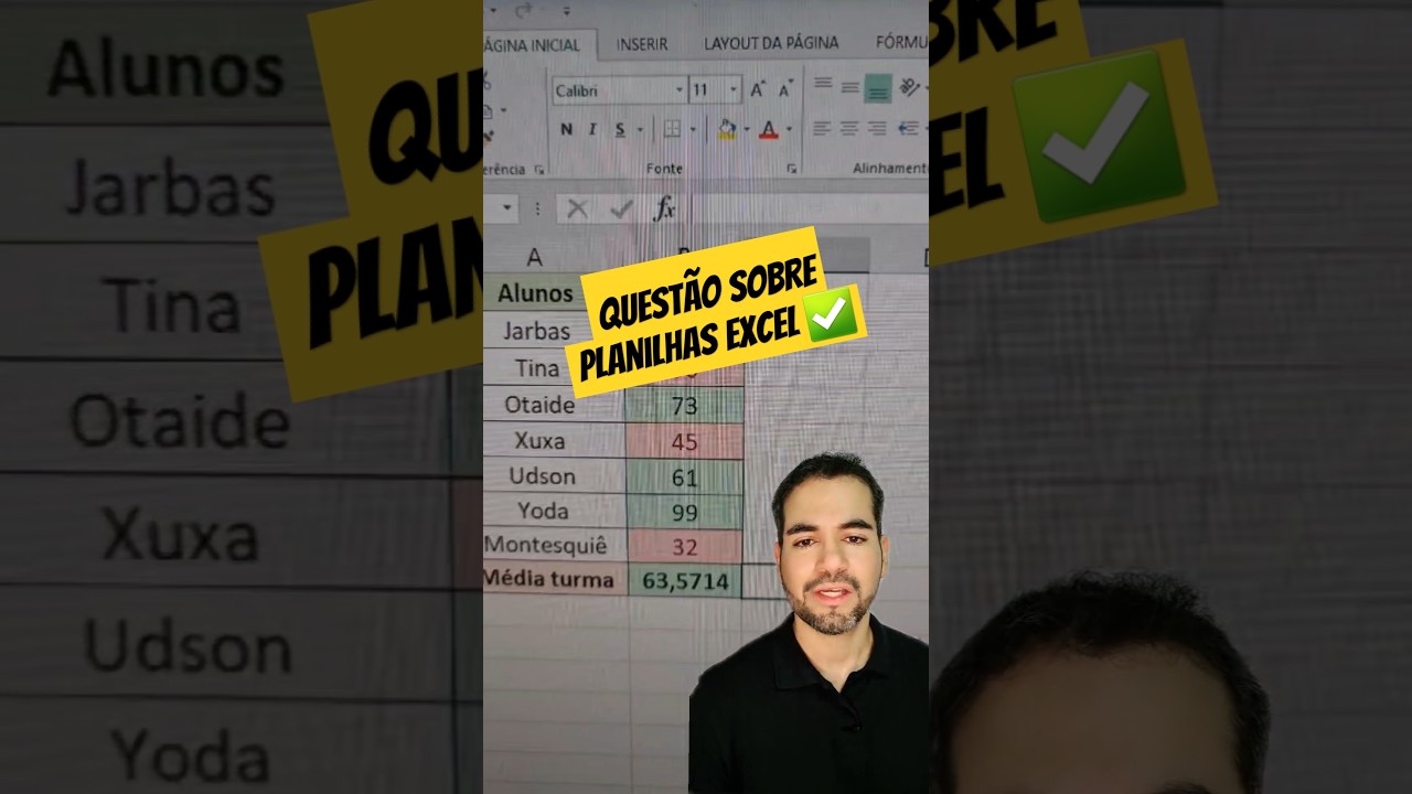 Questão - Planilhas Excel ✅️ #informatica #concurso #questões #prova #dicas #estudos #foco
