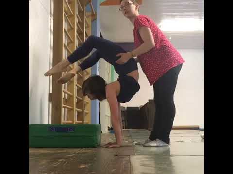 Reilly's contortion handstand reps are getting smoother and stronger!