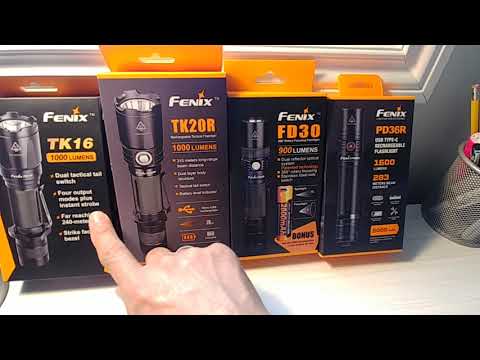 4 Great Fenix Flshllights - TK16, TK20R, FD30 & New PD36R