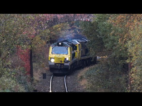 Freightliner Class 70 No's. 70001 & 70005 on 4H68 Guide Bridge Yd - Crewe B.H on 05.11.20 - HD
