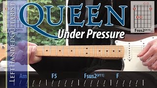 Queen &amp; David Bowie - Under Pressure | guitar lesson