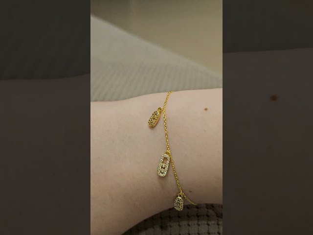 اسوارة ميسيكا ذهبية مزينة بأحجار