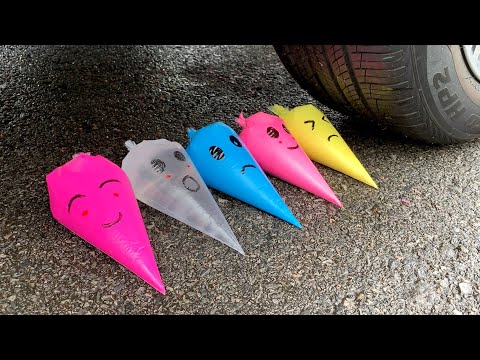 Experiment Car vs Slime Piping Bags | Crushing Crunchy & Soft Things by Car | Test Ex