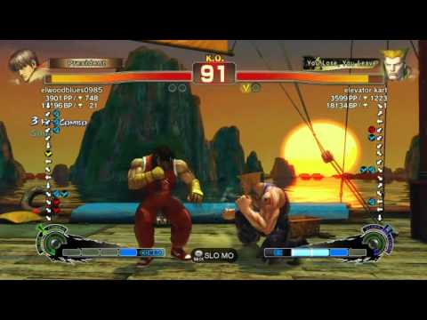 SSF4 AE: elwoodblues0985 (Guy) vs elevator kart (Guile)