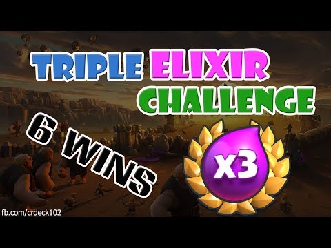 6 Wins Triple Exlixir Challenge Clash Royale ☘️☘️☘️ 3 Musketeers Golem Deck For 6 Wins | CR Deck