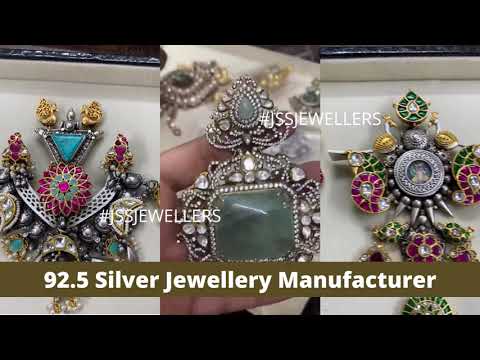 92.5 silver victorian finish moissanite polki gold look excl...