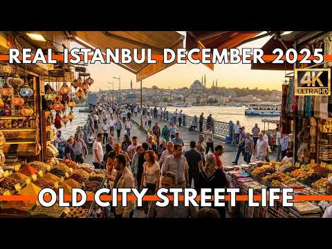 ISTANBUL TURKEY 2025 4K 100 FPS OLD CITY WALKING TOUR AROUND EMINONU,SIRKECI,GALATA BRIDGE & KARAKOY