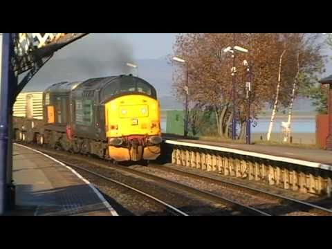 37229/20303 6K73 Sellafield - Crewe flasks through Arnside 20th November 2010